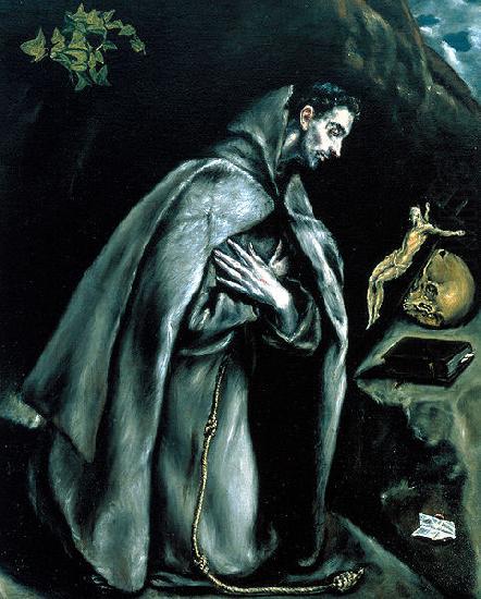 El Greco St Francis in Prayer before the Crucifix or Saint Francis Kneeling in Meditation china oil painting image